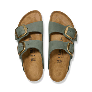 BIRKENSTOCK Arizona Big Buckle Thyme Nubuck Leather Slides