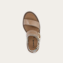 Load image into Gallery viewer, NAOT Trinity Camel Crinkle Patent Leather Ladies Sandal
