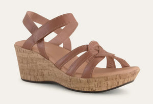 NAOT Tropical Caramel Ladies Leather Wedge Heel