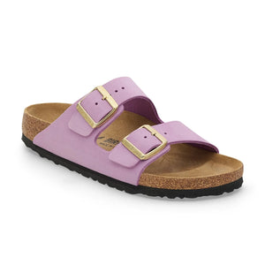 BIRKENSTOCK Arizona Crocus Nubuck Leather Slides