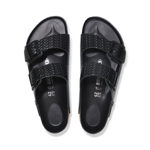 BIRKENSTOCK Arizona Semi Exquisite Woven Embossed Black Leather