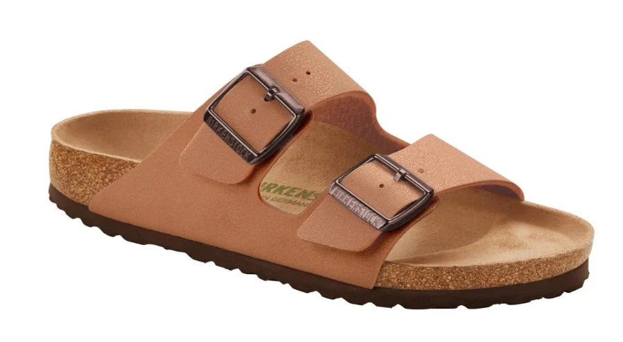 BIRKENSTOCK Arizona Earthy Vegan Pecan BirkiBuc/Microfibre Slides | Soul 2 Sole Shoes