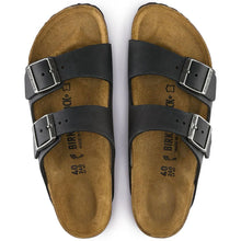 Load image into Gallery viewer, BIRKENSTOCK Arizona Black Oiled Leather Slides
