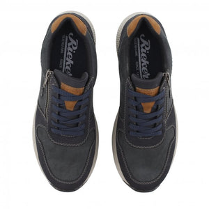 Rieker Blue Leather Mens Tex (Waterproof) Lace up/Zip Shoe