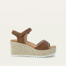Load image into Gallery viewer, NAOT Blanes Latte Leather Ladies Wedge Sandal
