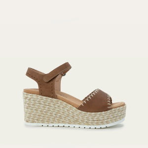 NAOT Blanes Latte Leather Ladies Wedge Sandal