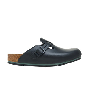 BIRKENSTOCK Boston Pro Black PU Coated Oiled Leather Clog