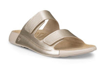 Load image into Gallery viewer, ECCO Cozmo Gold Ladies Leather Sandal
