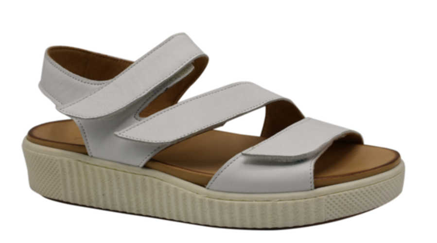 TESSELLI XD Dianne White Ladies Leather Sandal | Soul 2 Sole Shoes