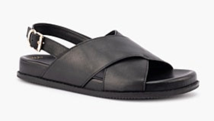 SILVER LINING Ferguson Leather Sandal in Black
