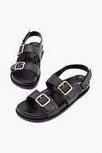 Load image into Gallery viewer, SILVER LINING Fitzroy Leather Sandal in Black
