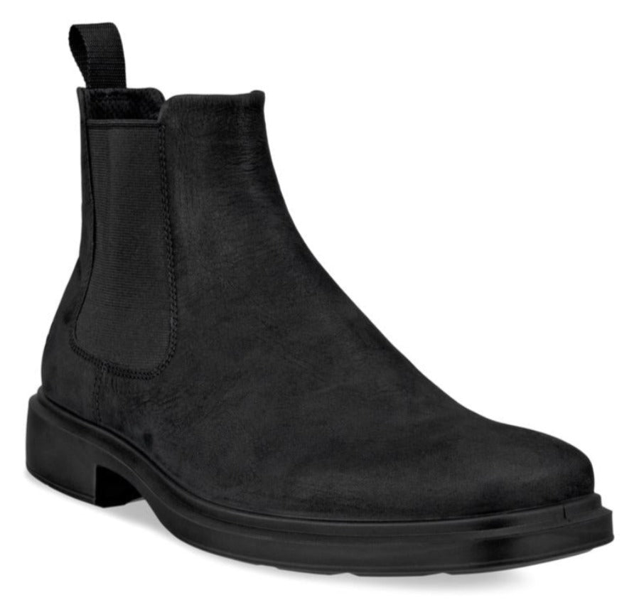 ECCO Mens Helsinki Black Nyala Leather Pull on Boot SOUL