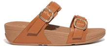 Load image into Gallery viewer, Fitflop Lulu Tan Leather Adjustable Buckle Sandal
