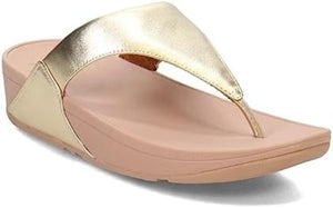 Fitflop Lulu Gold Leather Toe Post Sandal