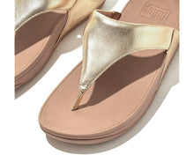 Load image into Gallery viewer, Fitflop Lulu Gold Leather Toe Post Sandal
