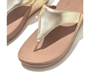 Fitflop Lulu Gold Leather Toe Post Sandal