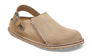 BIRKENSTOCK Lutry Grey Taupe Suede Leather Clog