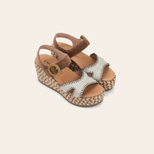 Load image into Gallery viewer, NAOT Majorca Cedar Suede/Raffia Ladies Wedge Sandal
