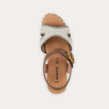 Load image into Gallery viewer, NAOT Majorca Cedar Suede/Raffia Ladies Wedge Sandal
