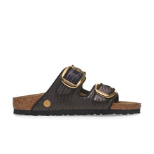 Load image into Gallery viewer, BIRKENSTOCK Arizona Big Buckle Raffia Black Textile Sandal
