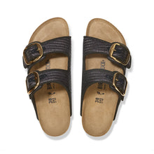 Load image into Gallery viewer, BIRKENSTOCK Arizona Big Buckle Raffia Black Textile Sandal
