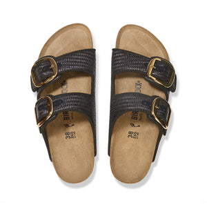 BIRKENSTOCK Arizona Big Buckle Raffia Black Textile Sandal