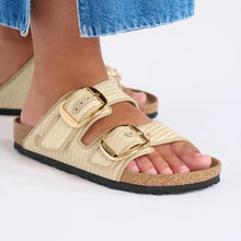 Load image into Gallery viewer, BIRKENSTOCK Arizona Big Buckle Raffia Natural Textile Sandal
