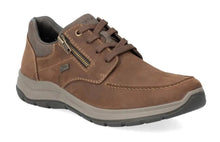 Load image into Gallery viewer, Rieker Biscuit 03601 Brown Nubuck Mens Lace/Zip Shoe
