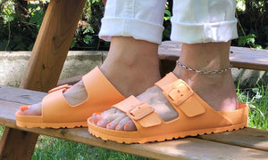 BIRKENSTOCK EVA Arizona Papaya Waterproof Slides