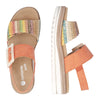 REMONTE by Rieker Shasta Orange/Multi stripe Ladies Wedge Sandal (D0Q62)