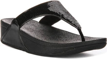 Load image into Gallery viewer, Fitflop Lulu Black Sequins Toe Post Sandal
