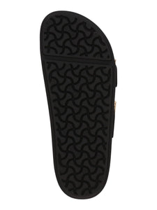 BIRKENSTOCK Arizona Droplet Buckle High Shine Black Leather Patent Slides
