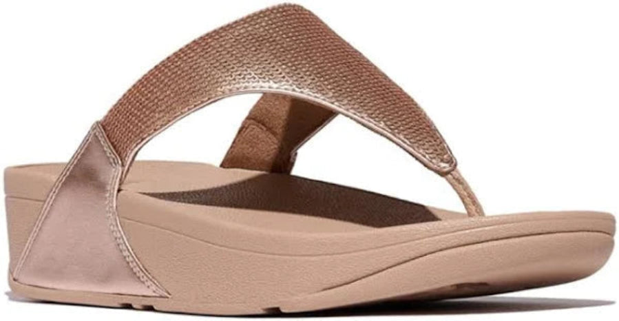 Fitflop Lulu Beige Sequins Toe Post Sandal