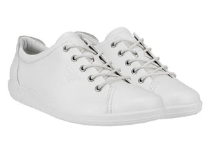 ECCO Soft 2.0 White Ladies Leather Sneaker