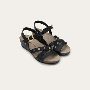 NAOT Sparkle Black Matte Ladies Leather Sandal