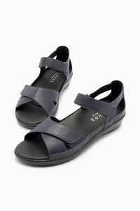 KLOUDS Tasha Navy Leather Velcro Sandal