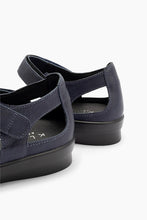 Load image into Gallery viewer, KLOUDS Tasha Navy Leather Velcro Sandal
