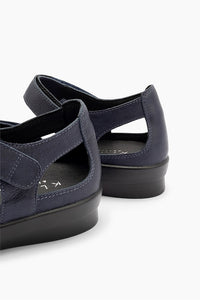 KLOUDS Tasha Navy Leather Velcro Sandal