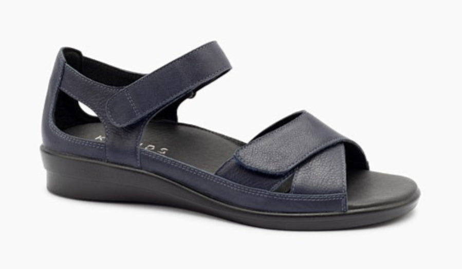 KLOUDS Tasha Navy Leather Velcro Sandal