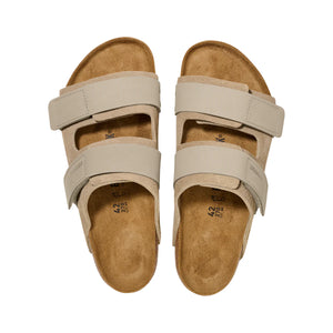 BIRKENSTOCK Uji Taupe Nubuck/Suede Leather Slide