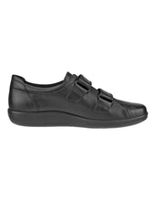 Load image into Gallery viewer, ECCO Soft 2.0 Black Velcro Strap Ladies Leather Sneaker
