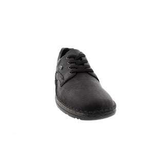 Rieker Black Leather Mens Tex (Water Resistant) Lace up Shoe