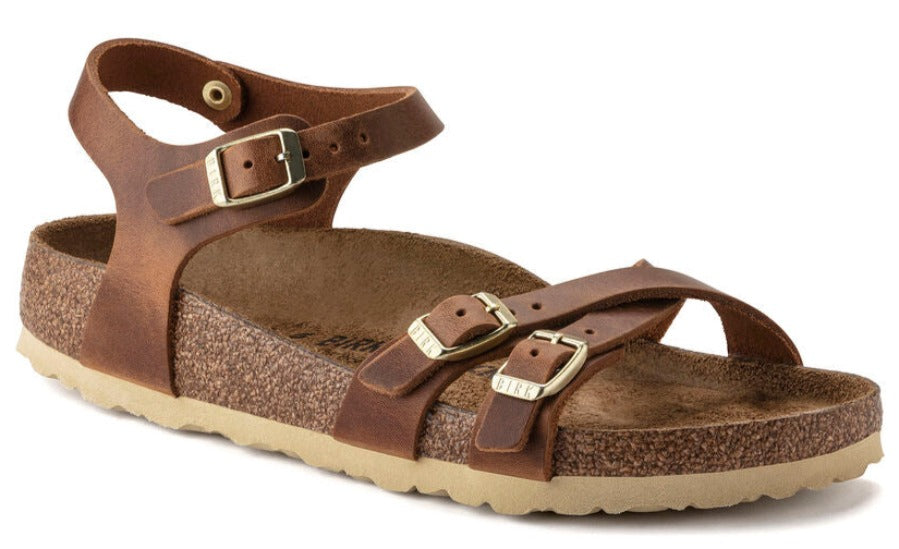 BIRKENSTOCK Kumba Cognac Oiled Leather Sandals SOUL SOLE SHOES