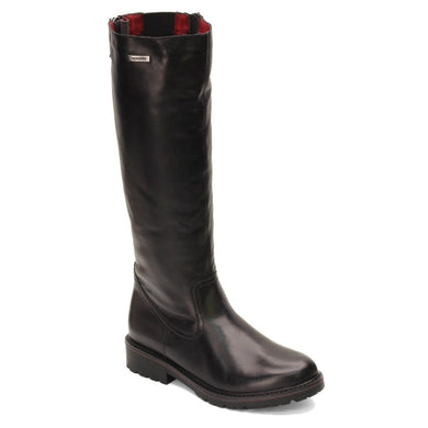 REMONTE BY Rieker R6576 Womens Black Leather Long Zip Up Boot | Soul 2 Sole Shoes
