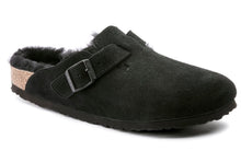 Load image into Gallery viewer, BIRKENSTOCK Boston Shearling Black Suede Clogs | Soul 2 Sole Shoes
