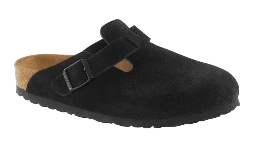 BIRKENSTOCK Boston Black Suede with Softened | Soul 2 Sole Shoes