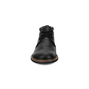 ECCO Turn Black Leather Mens Lace Up Boot