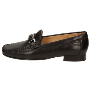 SIOUX Cambria Black Leather Chain Moccasin