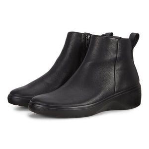 ECCO Soft 7 Wedge Black Ladies Leather Boot