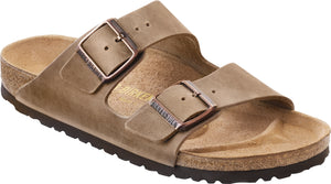 BIRKENSTOCK Arizona Tobacco Leather Slides Sandals